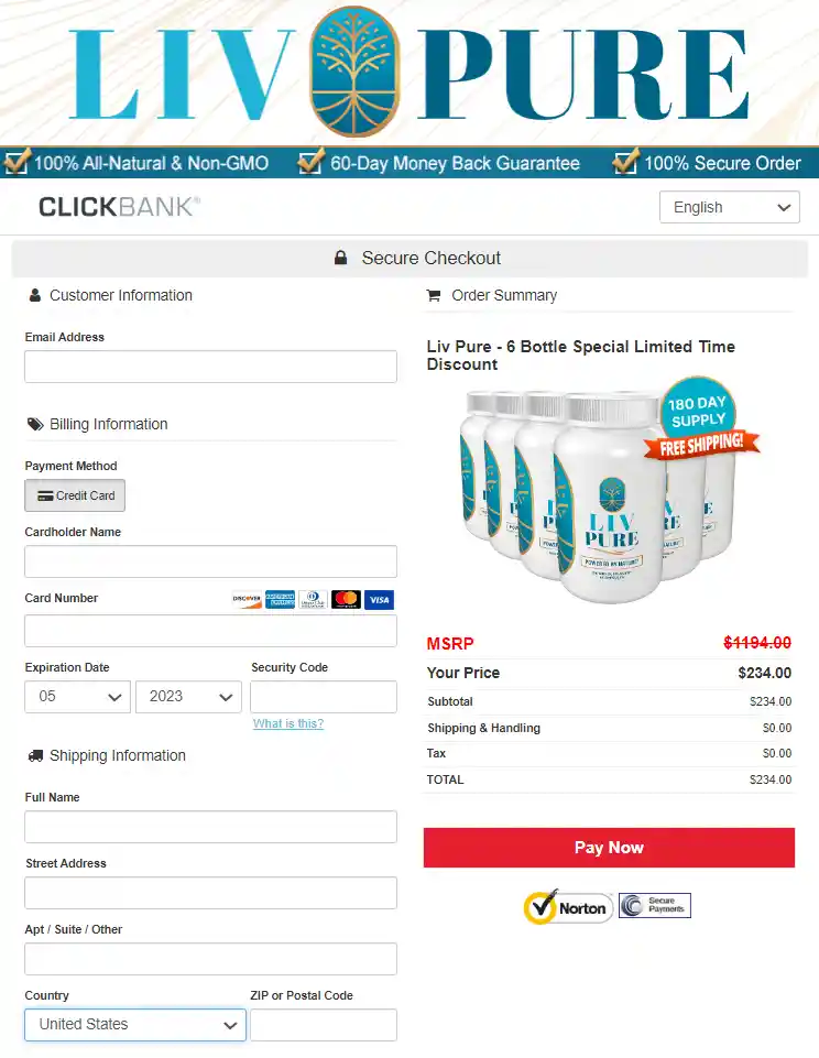Liv Pure - Order Page